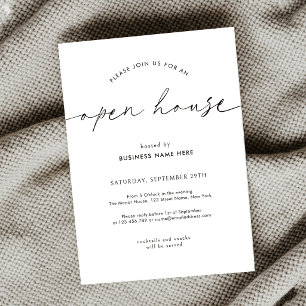 Minimalist Simple Script Business Open House Invitation