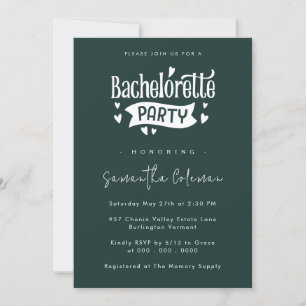 Minimalist Simple Script Modern Bachelorette Party Invitation
