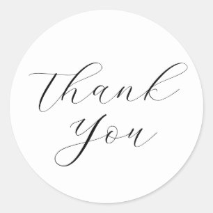 Minimalist Simple Script Thank You Business Classic Round Sticker