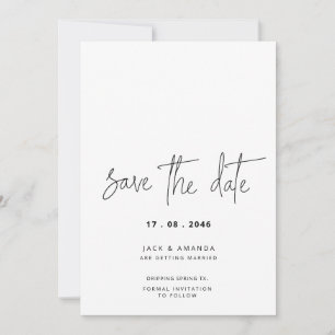 Minimalist Simple Script Wedding save the date