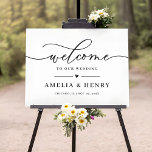 Minimalist Simple Script Wedding Welcome Sign<br><div class="desc">Keep your wedding decor simple yet elegant with our Minimalist Simple Script Wedding Welcome Sign! This beautiful design features clean text and a simple script font, creating a modern and sophisticated look that is perfect for any wedding. The design is fully customisable using Zazzle's design tool, allowing you to add...</div>