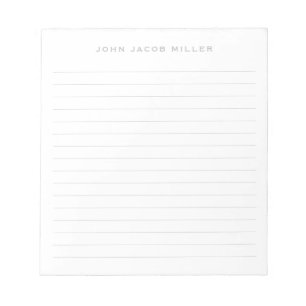 Minimalist Simple Silver Grey Lined Notepad