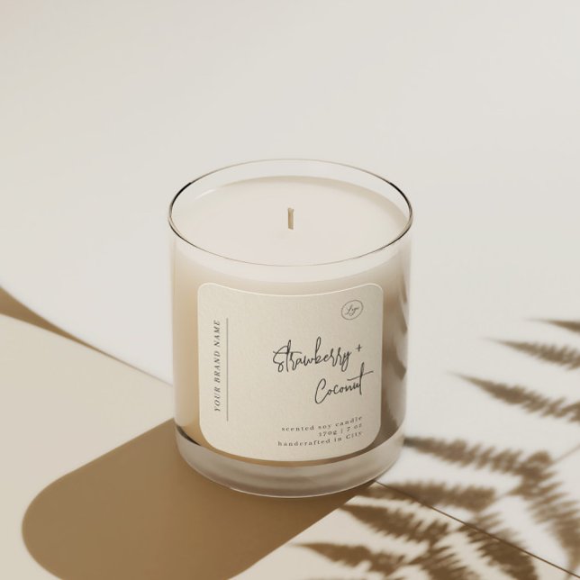 Minimalist Simple Soy Candle Black White Label (Creator Uploaded)