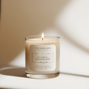 Minimalist Simple Soy Candle Black White Label
