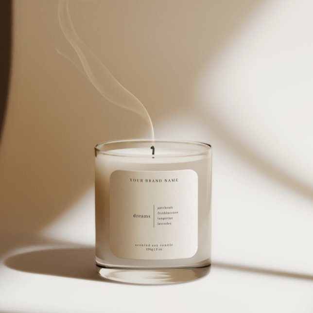 Minimalist Simple Soy Candle Black White Label (Creator Uploaded)
