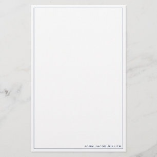 Minimalist Simple Square Border Navy Blue Stationery