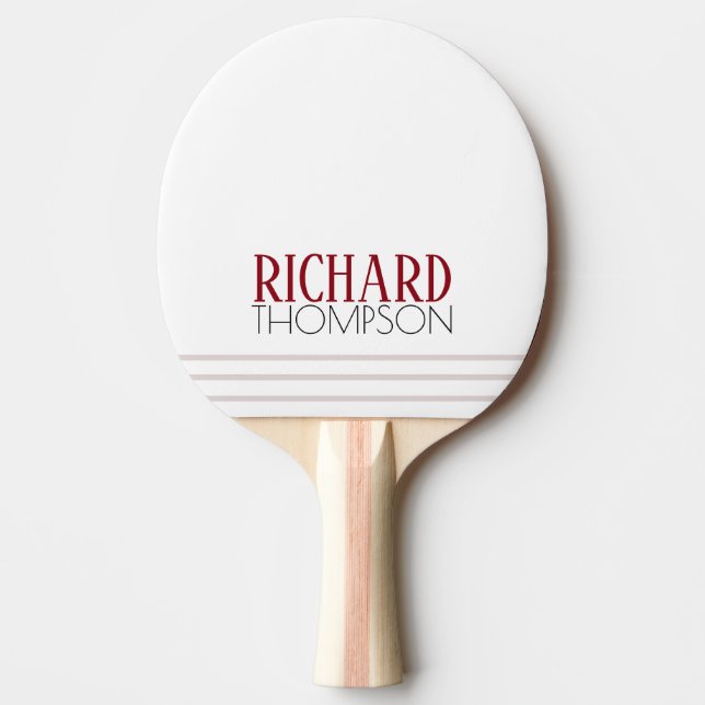 minimalist simple & stylish name on white ping pong paddle (Front)