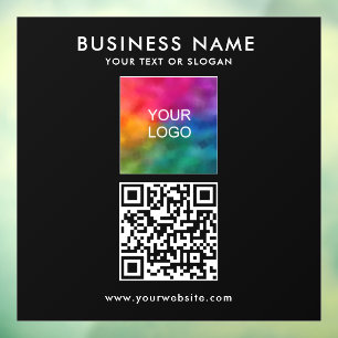 Minimalist Simple Template QR Code Company Logo Window Cling
