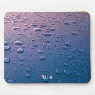 Minimalist Simple Two Monogram Purple Water Drop Mouse Mat