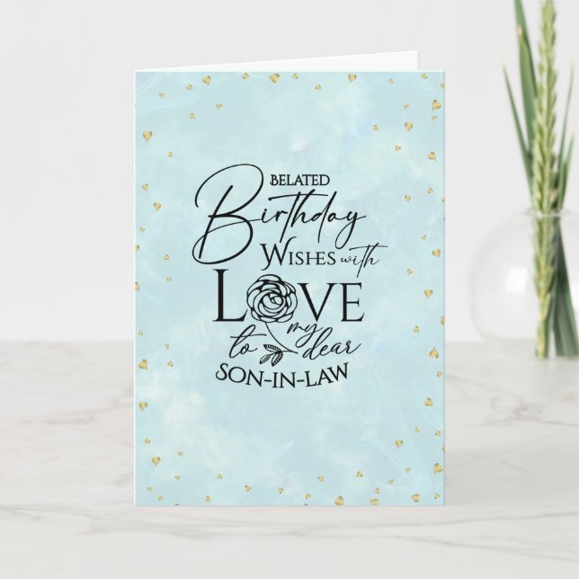 Minimalist Simple Typography Belated Birthday Card (Front)