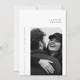 Minimalist Simple Typography Photo Wedding Thank You Card