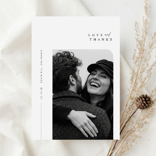 Minimalist Simple Typography Photo Wedding Thank You Card