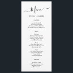 Minimalist Simple Typography Wedding Menu Card<br><div class="desc">Minimalist Simple Typography Wedding Menu Card is perfect for a modern minimal wedding. Design featuring black hand lettered typography/calligraphy on a white background, with a simple clean look. This menu can be used for a wedding reception, rehearsal dinner, or any event. Great wedding menu cards for modern wedding, minimalist wedding...</div>