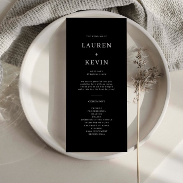 Minimalist Simple Wedding Ceremony Program (Creator Uploaded)