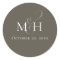 Minimalist Simple Wedding Monogram Brown Grey