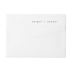 Minimalist Simple Wedding Return Address Wrap Around Label
