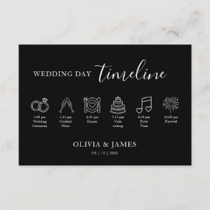 Minimalist Simple Wedding Timeline Enclosure Card