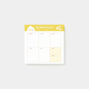 Minimalist Simple Weekly Planner Calendar Post-it Notes