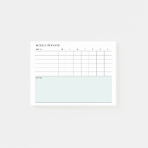 Minimalist Simple Weekly Planner Calendar Post-it Notes