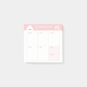 Minimalist Simple Weekly Planner Calendar Post-it Notes