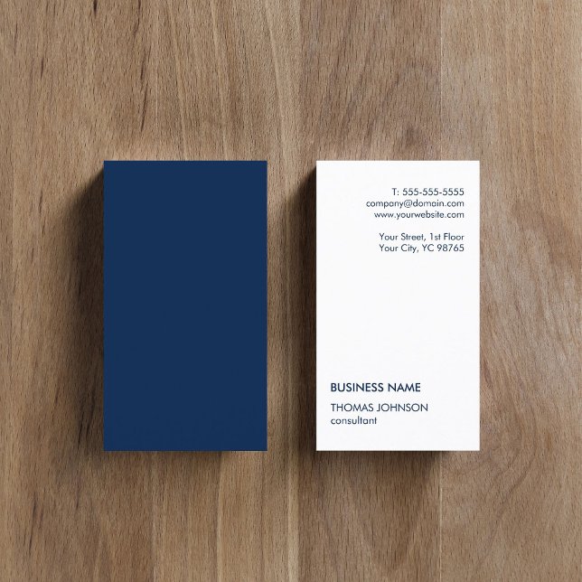 Minimalist Simple White Blue Consultant Business C Business Card (Creator Uploaded)