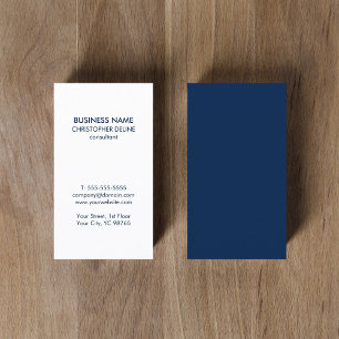 Minimalist Simple White Blue Consultant Business Card