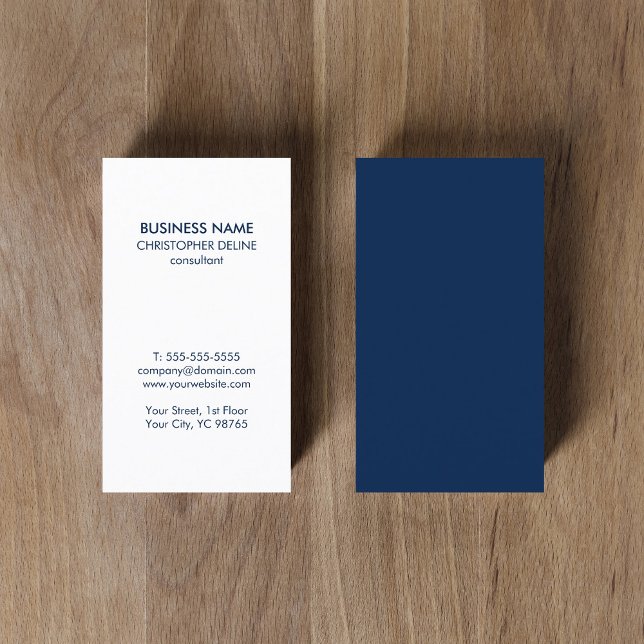 Minimalist Simple White Blue Consultant Business Card (Creator Uploaded)