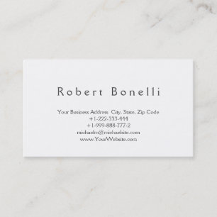 Minimalist Simple White Consultant Business Card
