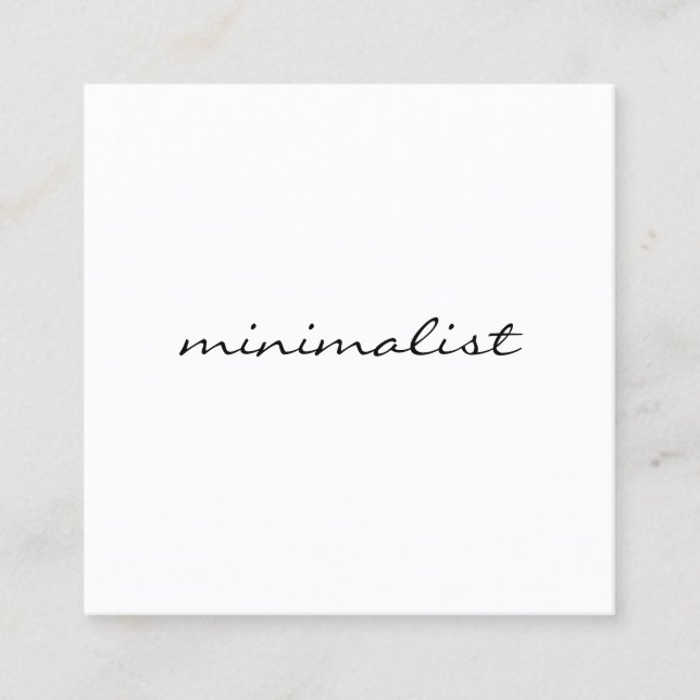 Minimalist Simple White Square Business Card (Front)