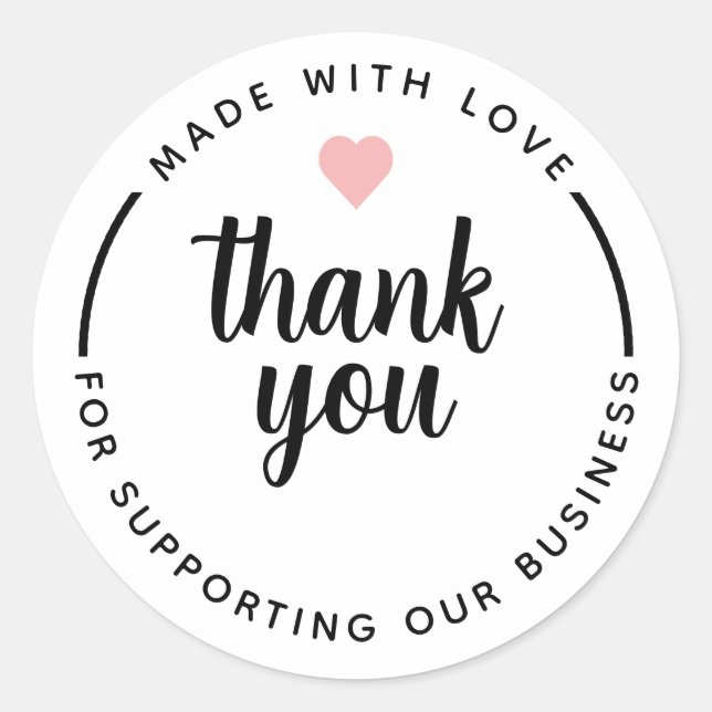 Minimalist Simple White Thank You Circle Sticker (Front)