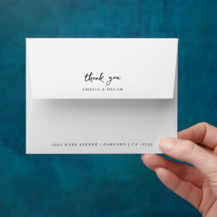 Minimalist Simple White Thank You Wedding Envelope