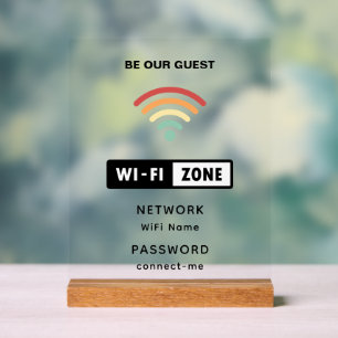 Minimalist Simple Wifi Password Acrylic Sign