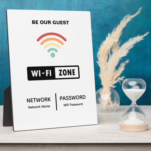 Minimalist Simple Wifi Password  Plaque (Side)