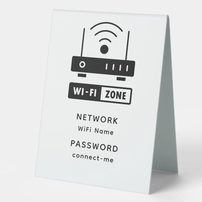 Minimalist Simple Wifi Zone Password  (Front)