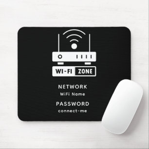 Minimalist Simple Wifi Zone Password  Mouse Mat