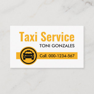 Minimalist Simple Yellow Taxi Colour Tab Business Card