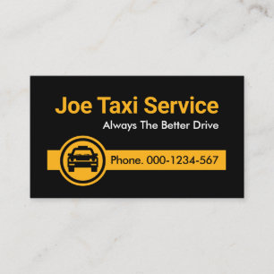 Minimalist Simple Yellow Taxi Tab Business Card