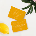Minimalist Simple Yellow Wedding Thank You Card<br><div class="desc">Designed to coordinate with for the «Bright» Wedding Invitation Collection. To change details,  click «Details». To move the text or change the size,  font,  or colour,  click «Edit using Design Tool». View the collection link on this page to see all of the matching items in this beautiful design.</div>