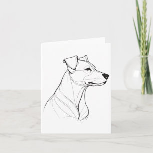Minimalist Single-line Drawing Of A Dog Sticker  Card