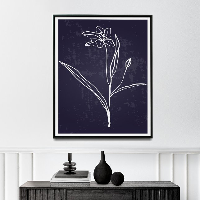 Minimalist Single Line Drawing of Flower  Poster (Creator Uploaded)