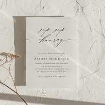 Minimalist Sip Sip Hooray Bridal Shower Invitation