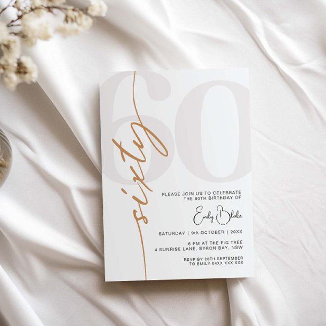 Minimalist Sixty 60th Birthday Party Invitation (Creator Uploaded)