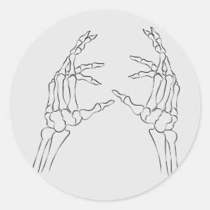 Minimalist Skeleton Hands Halloween Sticker
