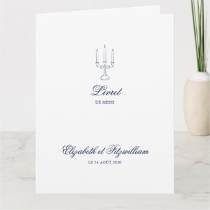Minimalist Sketch Wedding Candles Booklet/Program Card