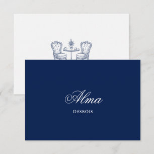Minimalist Sketch Wedding Dinner Night Place Card