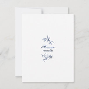 Minimalist Sketched Bridal Bouquet Flowers Branch  Advice Card