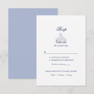 Minimalist Sketched Bridal Bouquet Meal Options  RSVP Card