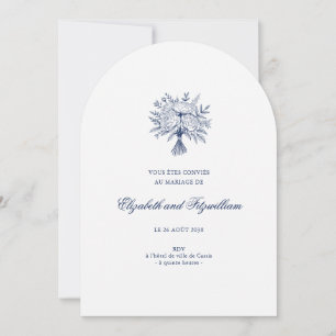 Minimalist Sketched Bridal Bouquet Wedding  Invitation