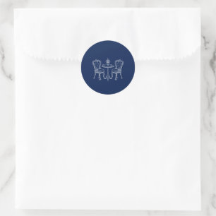 Minimalist Sketched Wedding Dinner Night Classic Round Sticker