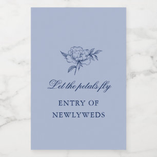 Minimalist Sketched Wedding Flower Petals Toss Food Label